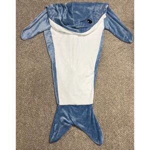 Shark Wearable Blanket Plush Fleece Sleeping Bag Blue White XL Adult